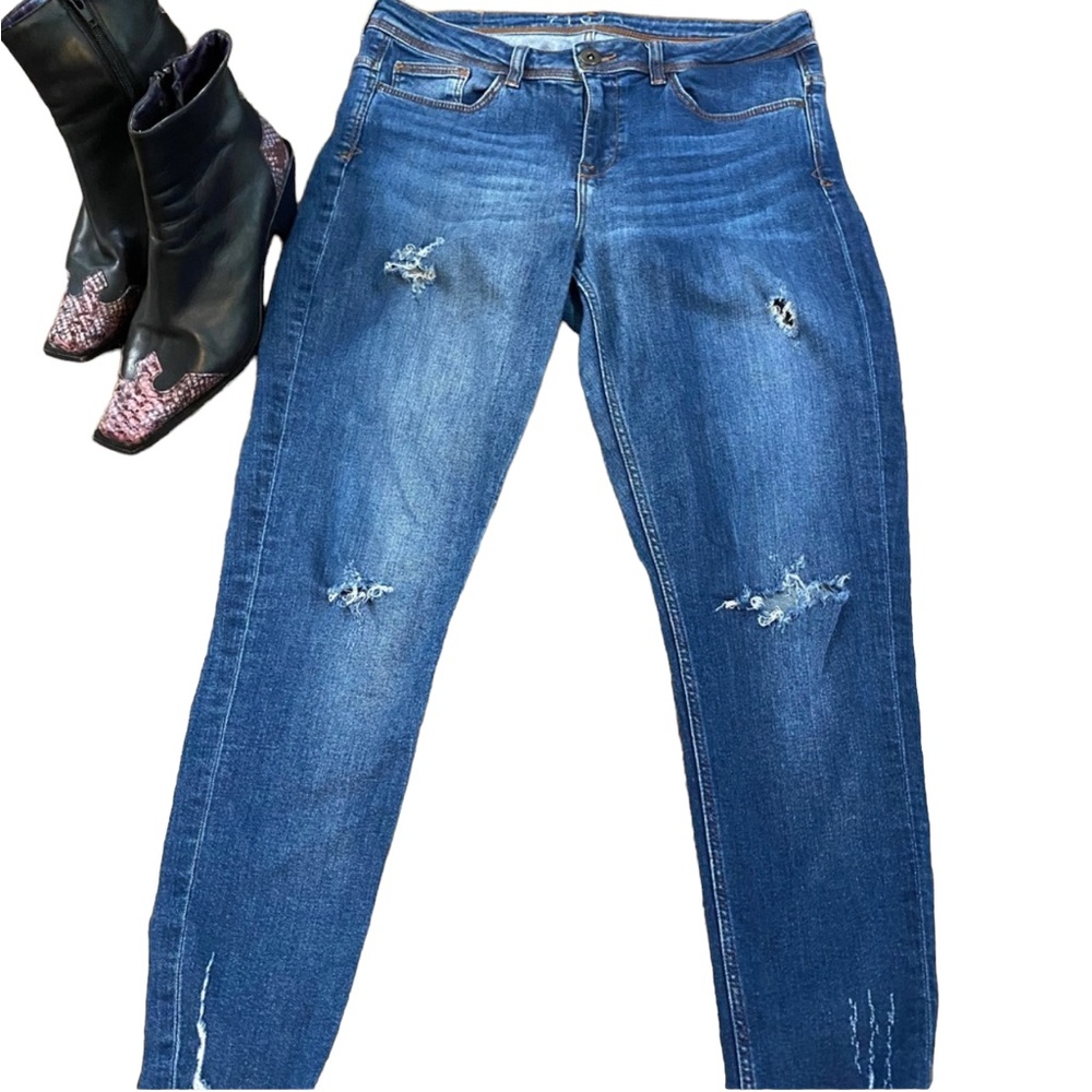 Zara distressed frayed ankle skinny leg jeans Size 6